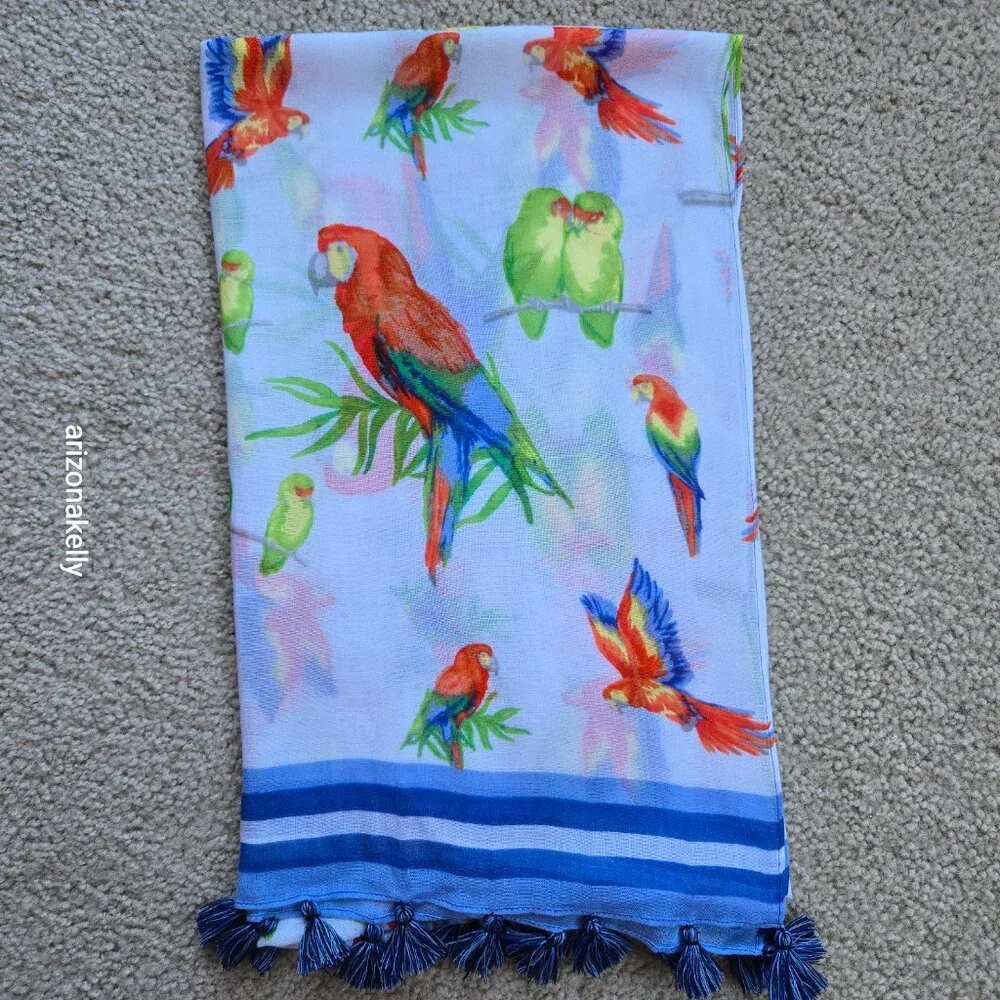 Talbots Lightweight Scarf Parrots Macaw Lovebird Bird